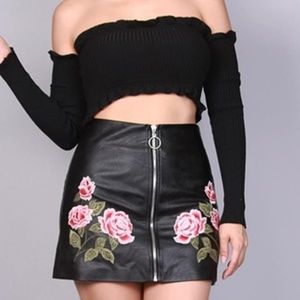 faux leather skirt